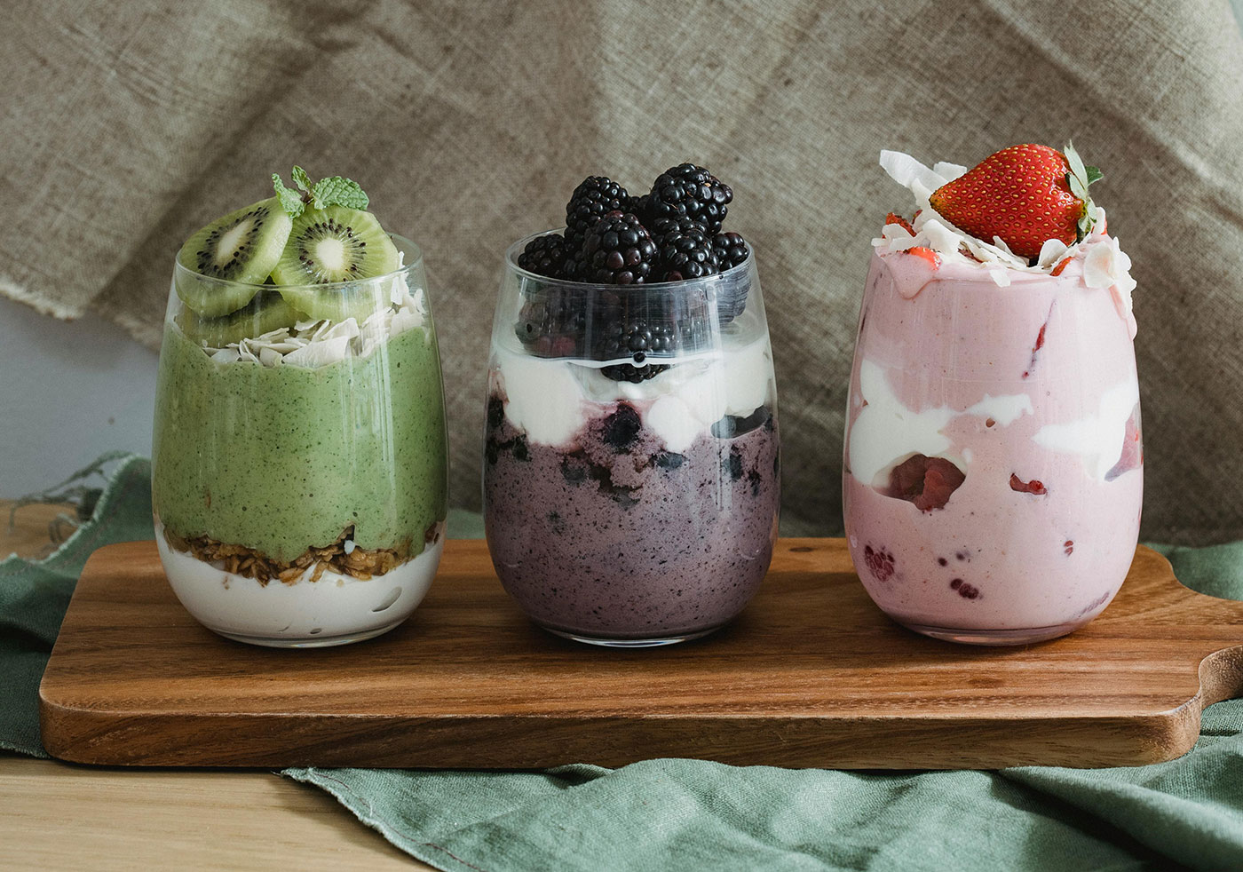 A photo of parfait to show the beauty of mixed layers, representing the need for a mixed marketing channel strategy including owned, earned and paid.